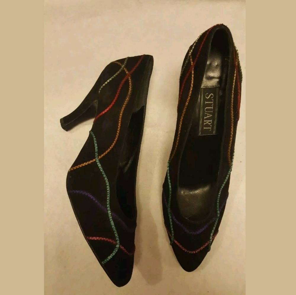 Stuart Weitzman Black Suede Pumps Heels Size 7.5
